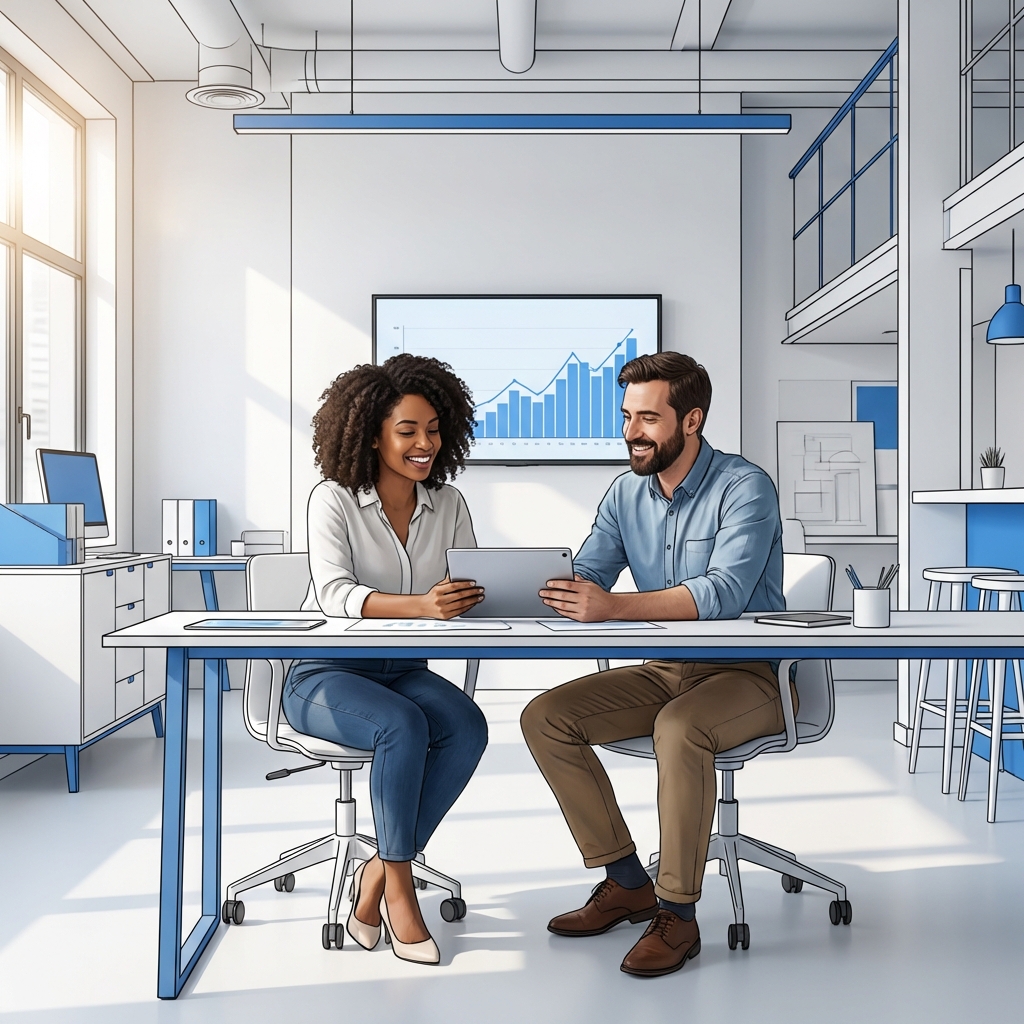 Promoción Dúo - Dos personas colaborando